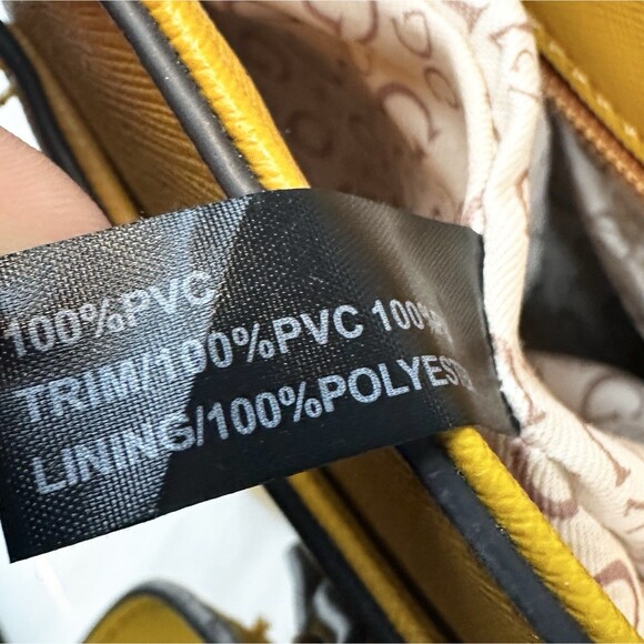 Guess Homestead Tote Bag Yellow Faux Leather Large w/ Detachable Wallet Holder - Picture 9 of 16